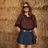 SLOANE BROWN BLOUSE
