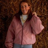 TRUDY BURGUNDY/PINK REVERSIBLE PUFFER JACKET