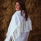 MUSTANG WHITE FRINGE BLOUSE