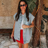SALINA BLUE DENIM SLEEVELESS JACKET