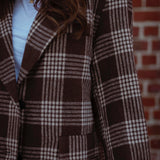 LEAH BROWN CHECKERED BLAZER