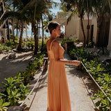 NABILA ALLURE PEACH ONE SHOULDER DRESS