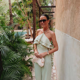 MARIANA MINT GREEN HALTER JUMPSUIT