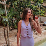 ESTEFANIA LILAC LINEN TWO-PIECE SET