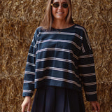 TATUM DARK BLUE STRIPED LONGSLEEVE SHIRT