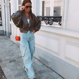 HAISLEY KHAKI LEATHER JACKET