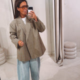 CHARLOTTE BEIGE CHECKERED  BLAZER