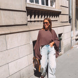 ADDISON BROWN STUDS BLOUSE
