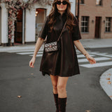 BLAIR BROWN LEATHER DRESS