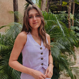 ESTEFANIA LILAC LINEN TWO-PIECE SET