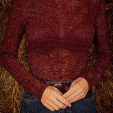 PAIGE BORDEAUX GLITTER LONGSLEEVE SHIRT