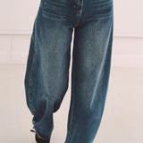 DARK BLUE BALLOON JEANS A3457