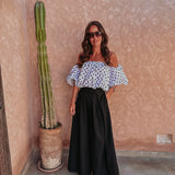 SIHAM BLACK WIDE LEG PANTS