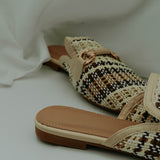 BEIGE RAFFIA LOAFERS