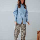 LEOPARD WIDE LEG JEANS 9152