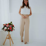 PATRICIA WHITE/BEIGE JUMPSUIT