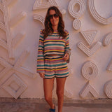 RAWANE MULTICOLOR STRIPED TWO-PIECE SET