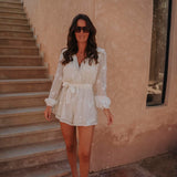 SAWSAN ECRU FLOWER PLAYSUIT