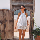 NAVARRO WHITE POLKADOTS DRESS