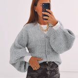 CASSIDY GREY BUTTON CARDIGAN