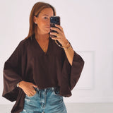 KAREN BROWN V-NECK SWEATER