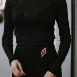 HARVESTON BLACK LONGSLEEVE TOP