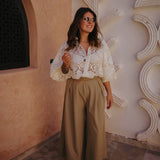 ZAREEN ECRU CROCHET BLOUSE