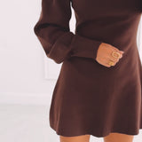 CATO BROWN KNITTED DRESS