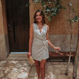 YARETZI BEIGE LINEN DRESS