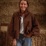 HELLO SEPTEMBER BROWN ZIP JACKET