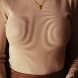 PENELOPE BEIGE RIBBED LONGSLEEVE SHIRT