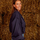 OAKLYN DARK BLUE SUEDE JACKET