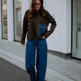 DARK BLUE BALLOON JEANS 3236