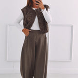 LIEKE TAUPE WIDE LEG PANTS