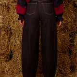 BALLOON DARK BLUE WIDE LEG JEANS Y3359-2