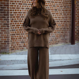 SIMPLY COSY BROWN COMFY TWO-PIECE SET