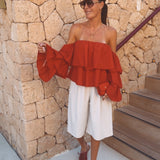 OROPESA BEIGE LINEN BERMUDA SHORT