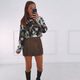 JUDITH KHAKI SUEDE SKORT