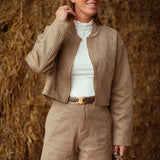 MORGAN TAUPE SUEDE SHORT