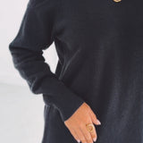 LYDIA BLACK KNITTED CUT-OUT DRESS