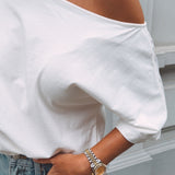 RONJA ECRU CUT-OUT T-SHIRT