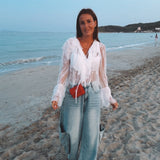 PUERTO WHITE LACE BLOUSE