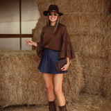 DIXIE BROWN BLOUSE