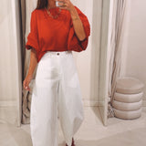 NELIA WHITE BALLOON PANTS