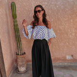 SIHAM BLACK WIDE LEG PANTS