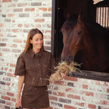ROAR READY BROWN LEOPARD BLOUSE