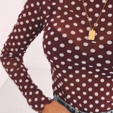 MIREYA BURGUNDY POLKADOTS LONGSLEEVE SHIRT