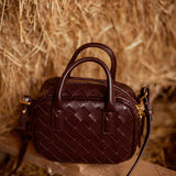 AUSTIN BURGUNDY WOVEN BAG