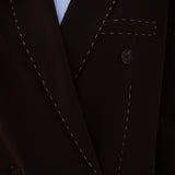 ROXIE BROWN CONTRAST STITCH BLAZER