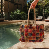 COLOR SPLASH RAFFIA BAG